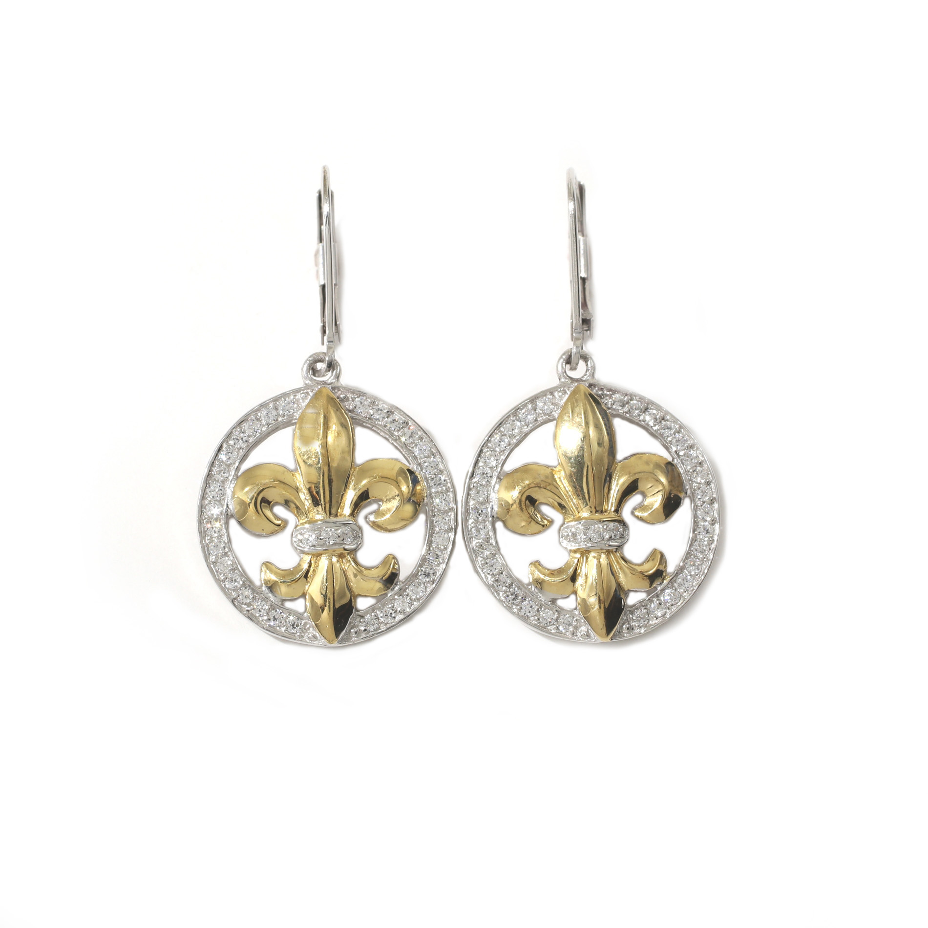 Tamara G Designs | Two Tone Fleur De Lis Earrings
