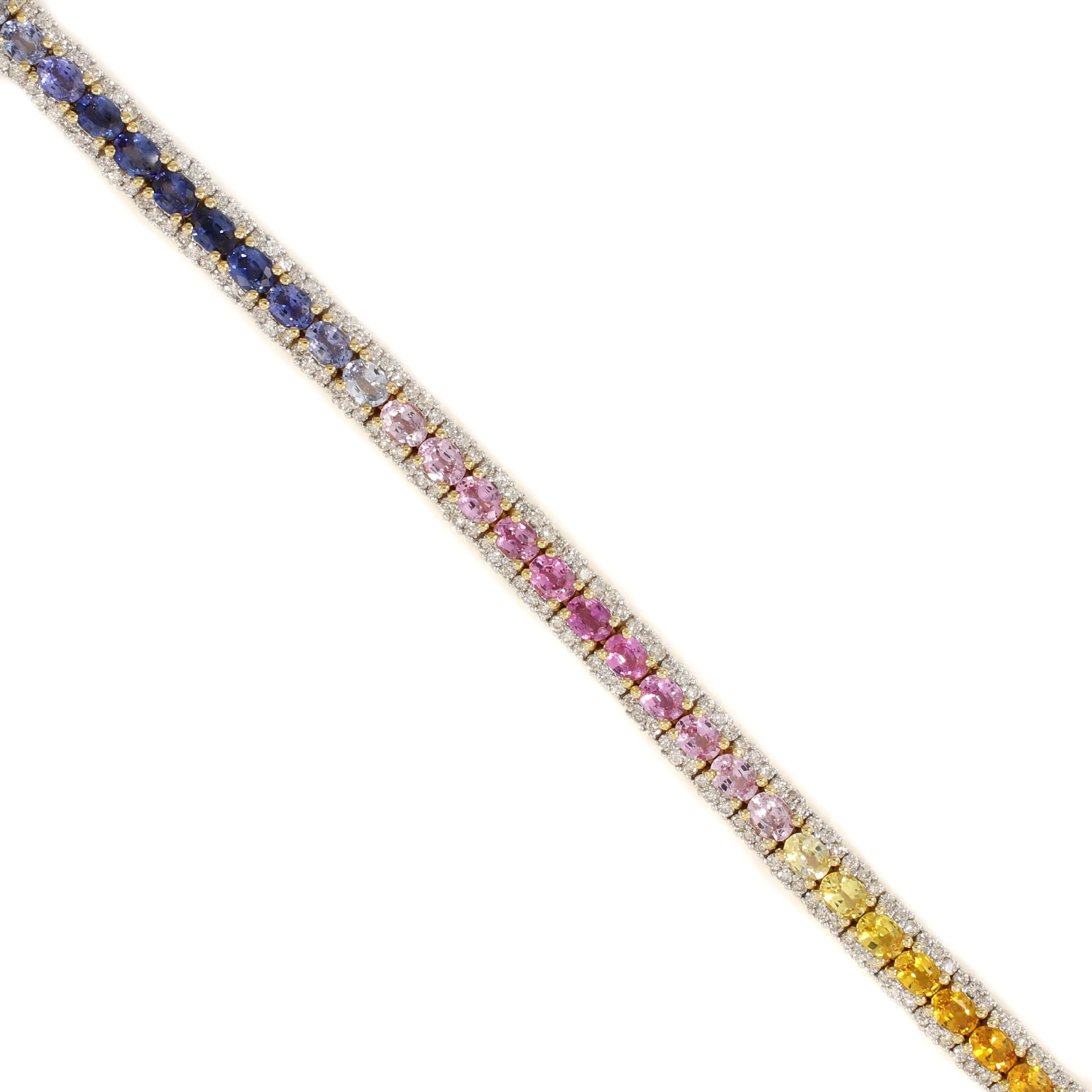 Rainbow Sapphire & Diamond Tennis Bracelet