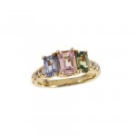 Pastel Three Stone Sapphire Ring