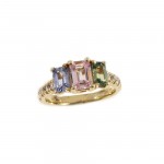 Pastel Three Stone Sapphire Ring