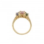 Pastel Three Stone Sapphire Ring