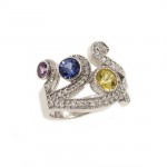 Multi Sapphire Crown Ring