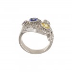Multi Sapphire Crown Ring