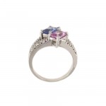 Sapphire And Diamond Split Band Ring