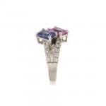 Sapphire And Diamond Split Band Ring