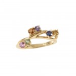 Rainbow Sapphire Vine Ring