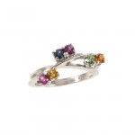 Rainbow Sapphire Vine Ring