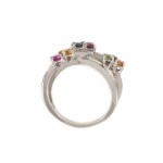 Rainbow Sapphire Vine Ring