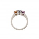 Vivid Three Stone Sapphire Ring