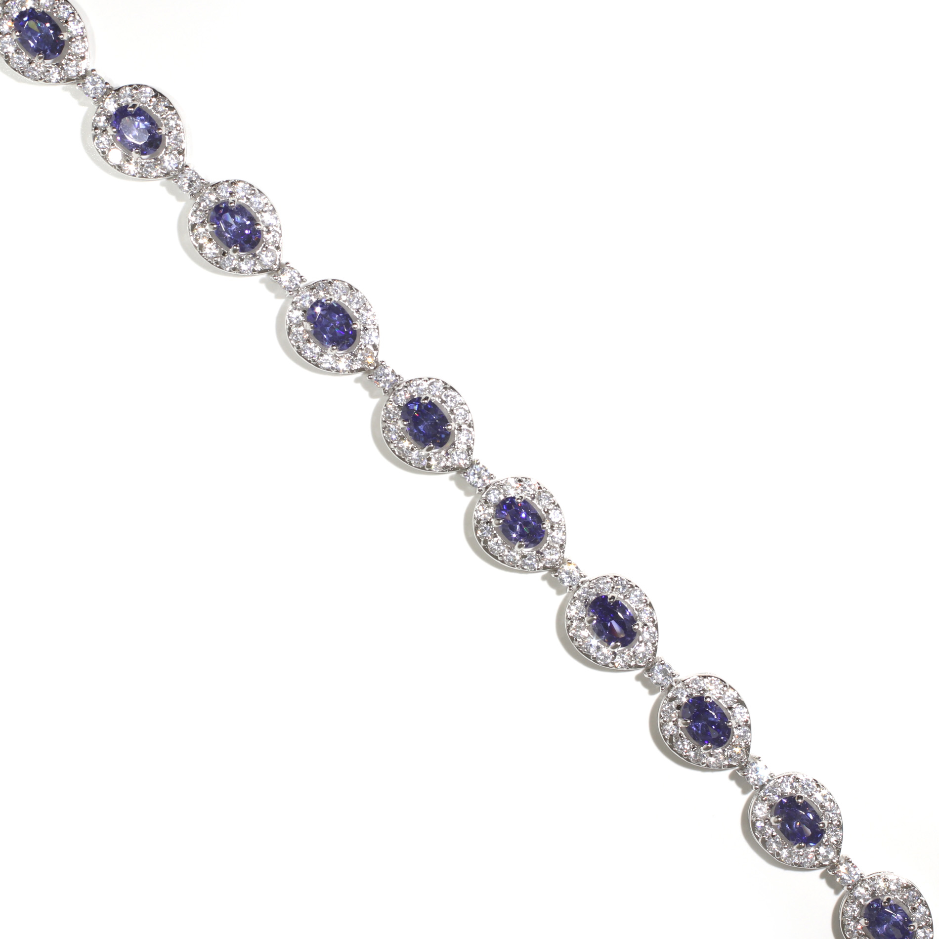 Tanzanite Peacock Halo Bracelet