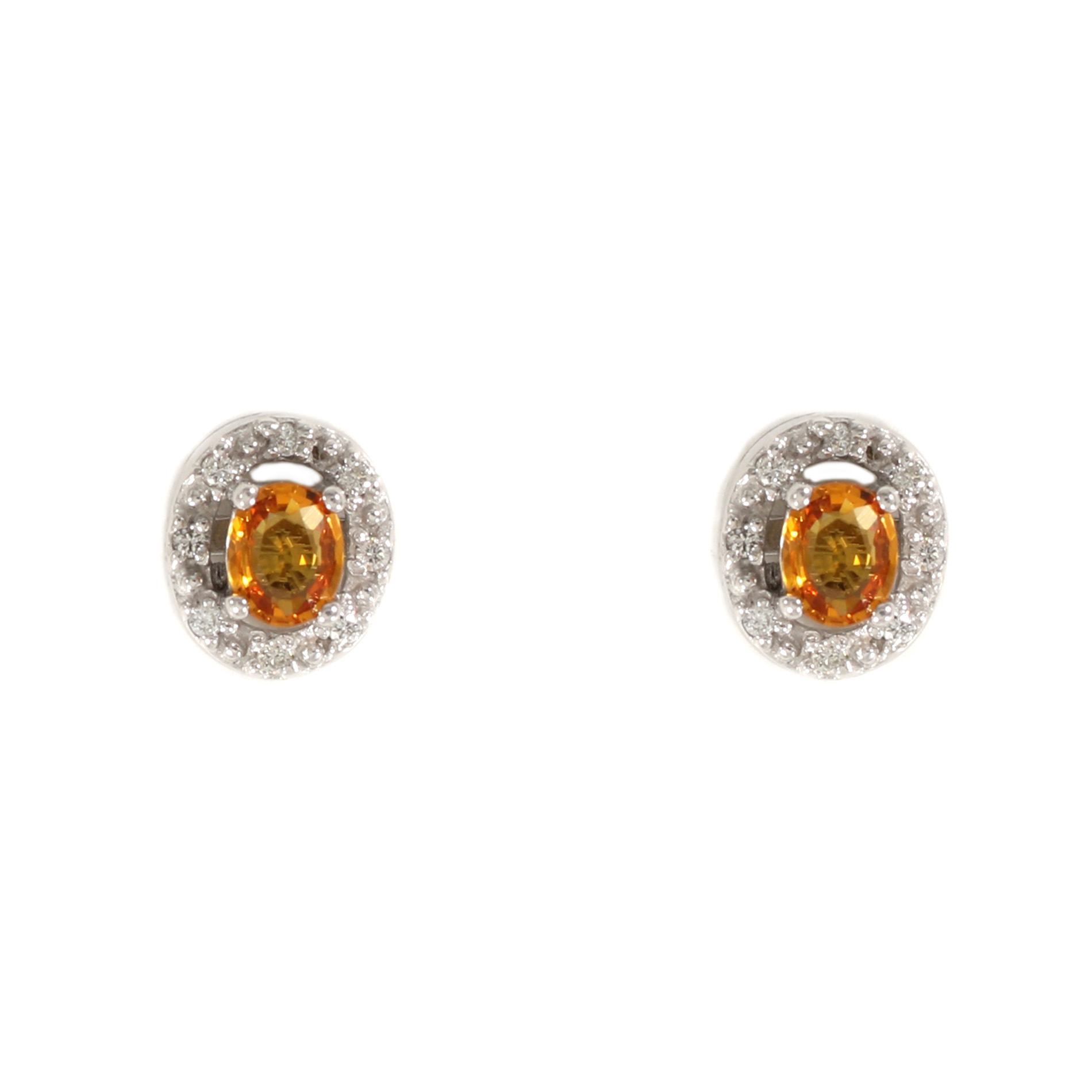 Golden Sapphire Halo Earrings