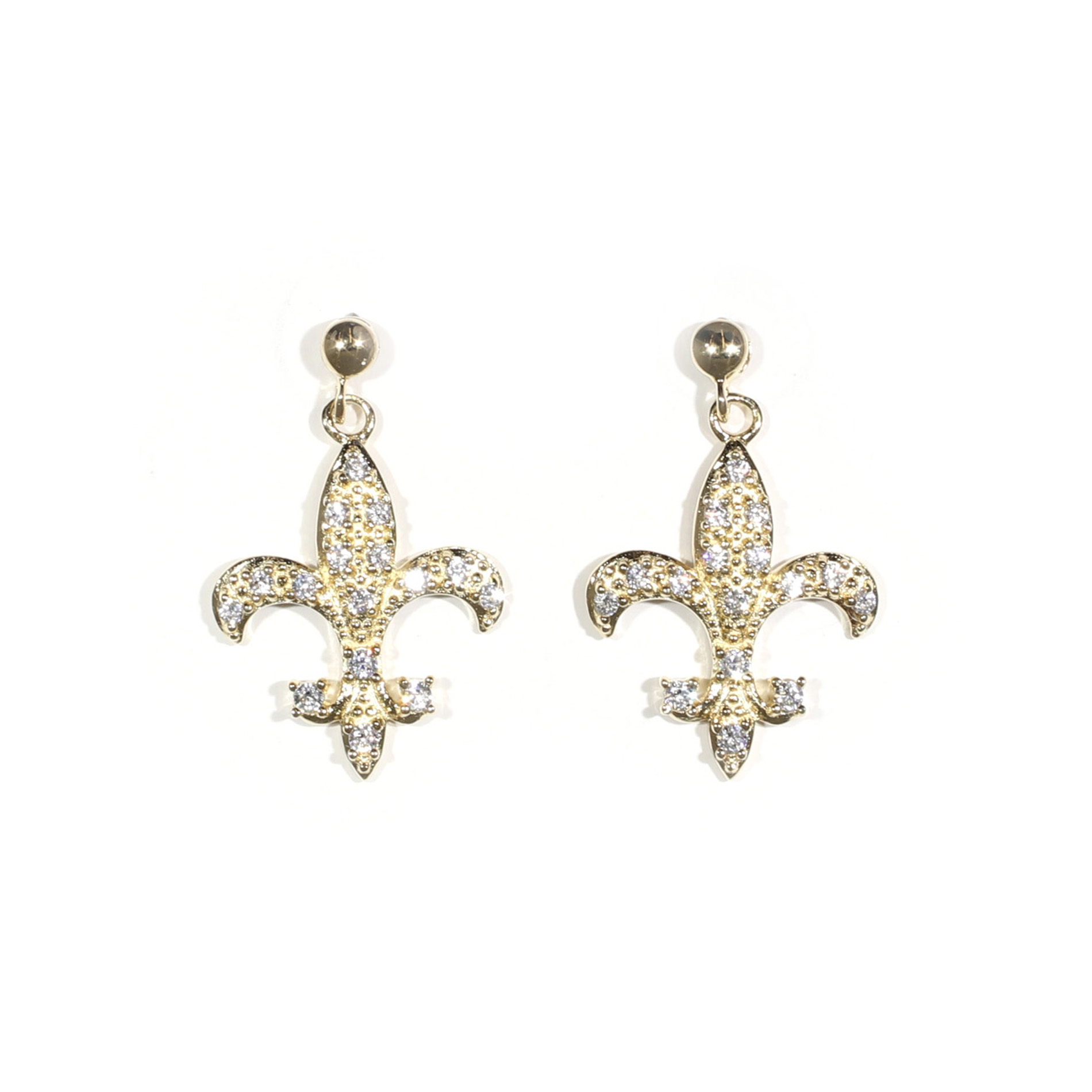 Pavé Fleur De Lis Earrings