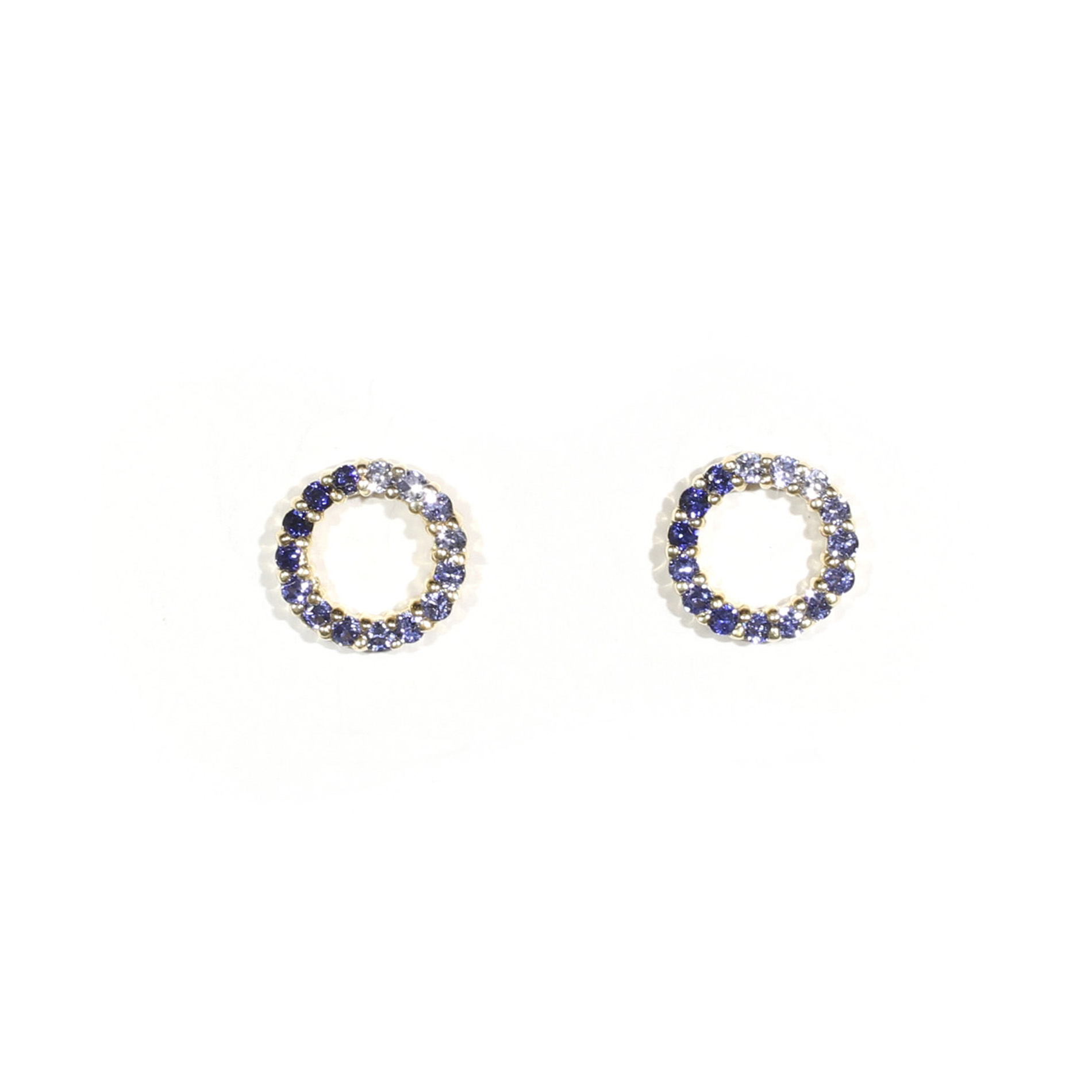 Graduated Sapphire Circle Earrings