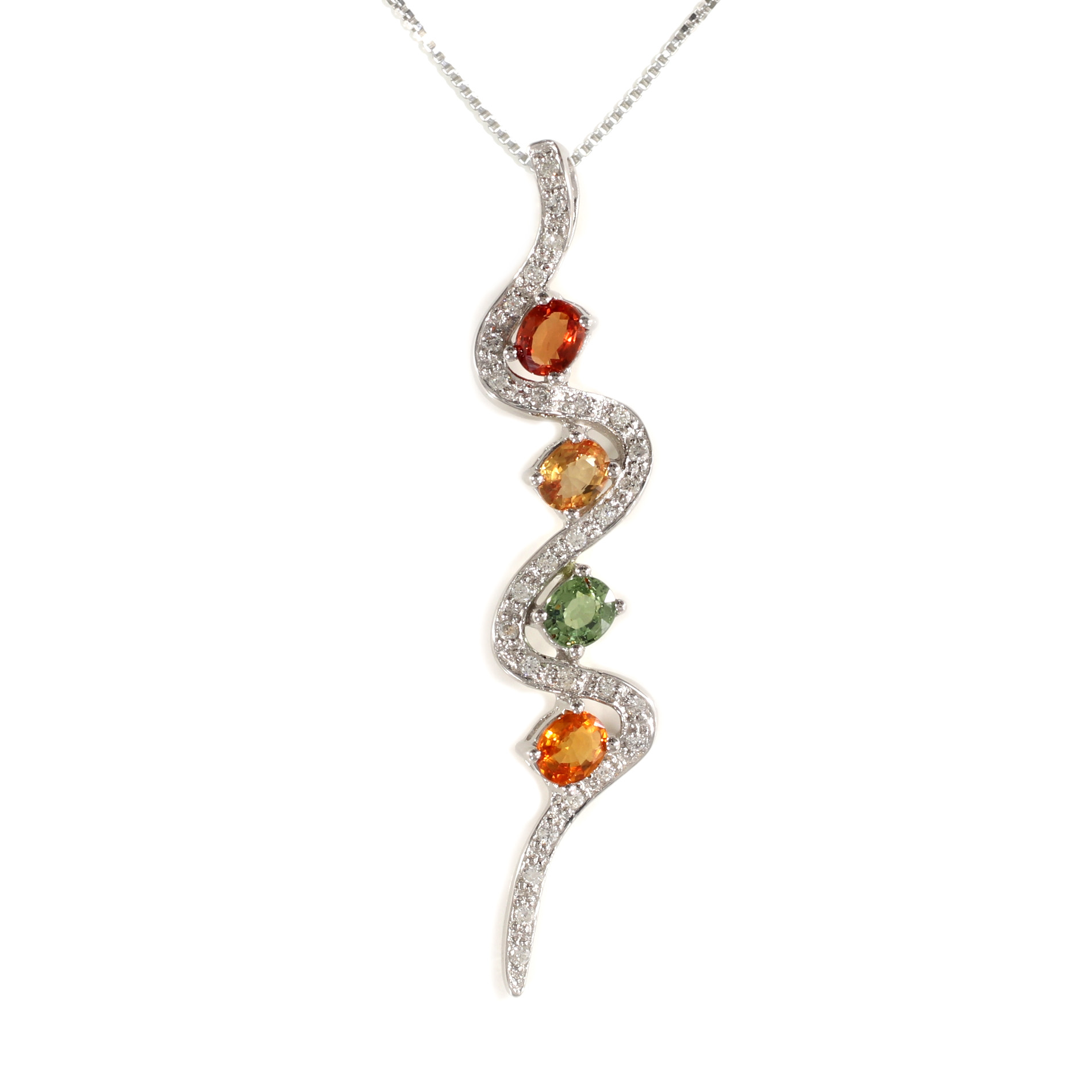 Sunset Sapphire Swish Pendant