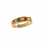 Sunset Sapphire Simple Band Ring