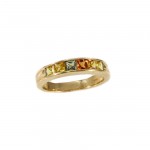Ridged Sunset Sapphire Ring
