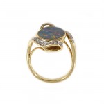 Diamond Bypass Boulder Opal Ring