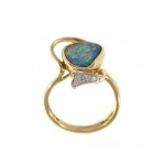 Whale Tail Bypass Boulder Opal Ring