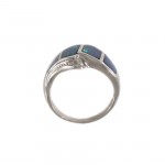 Boulder Opal Inlay Wave Ring