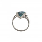 Inlay Boulder Opal Ring