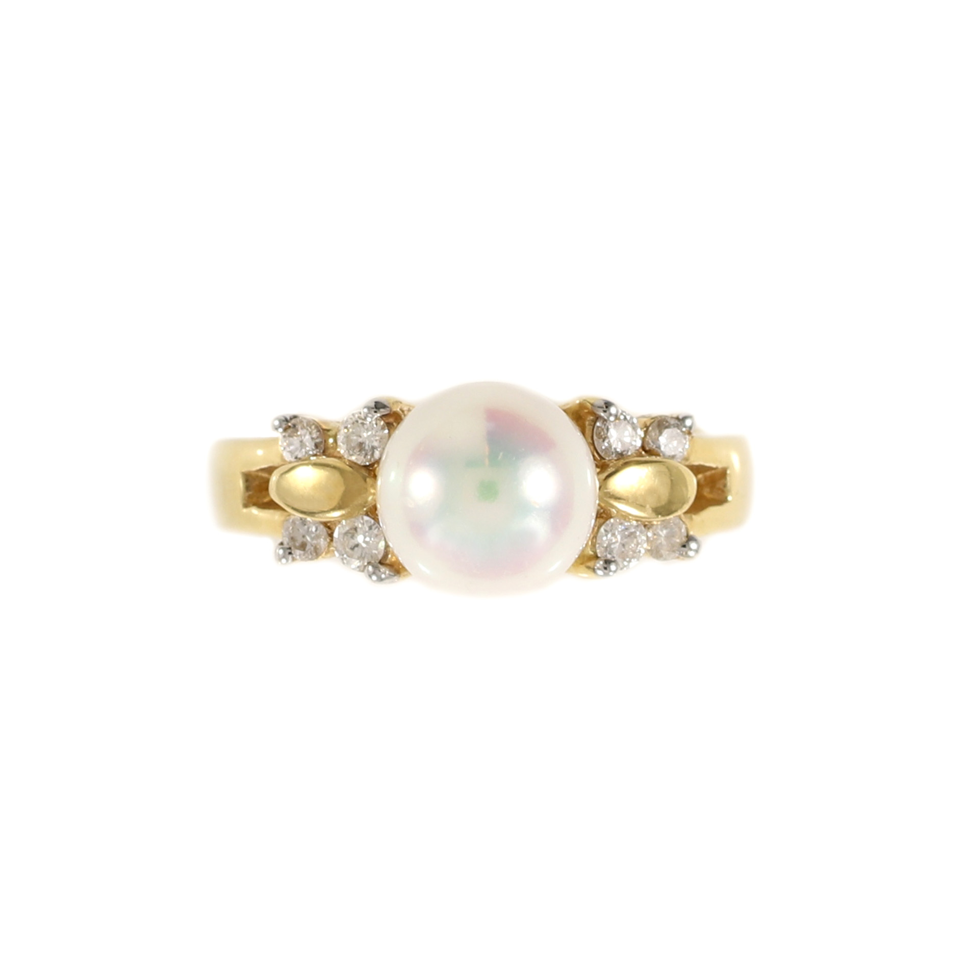 Up and Down Ring with Pearls